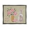 Stupell Industries Happy Easter Bunny Rose Bouquet Black Framed Floater Canvas Wall Art